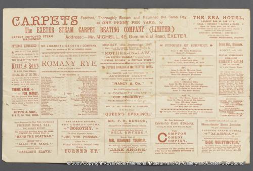 Theatre Royal programme (back)