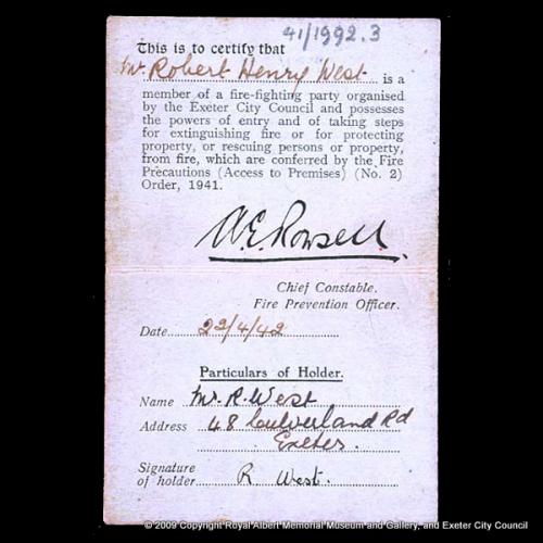 Fire Guard appointment card