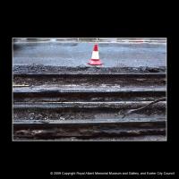Tram lines exposed in Sidwell Street