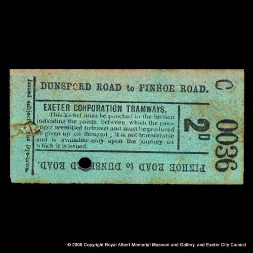 An Exeter tram ticket