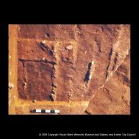 The timber corduroy underlying the rampart