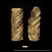 Two shaft fragments from the cloister of St Nicholas Priory