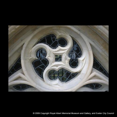Decorated window tracery at Exeter Cathedral