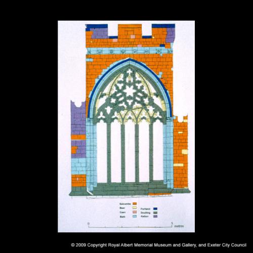 Decorated window tracery at Exeter Cathedral