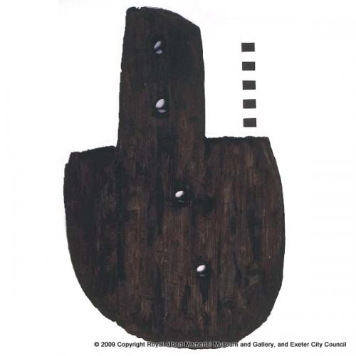 A wooden spade