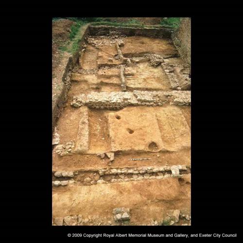 View of the kitchens at Polsloe Priory under excavation