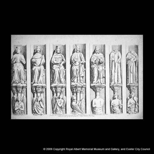 Carter’s drawing of the Cathedral west front (north end)