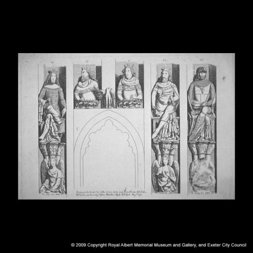 Carter’s drawing of the Cathedral west front (south end)
