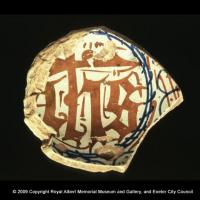 A fragment of a Valencian lustreware dish