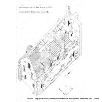 Reconstruction view of the west range of Polsloe Priory