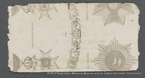 A bank note test piece (reverse)