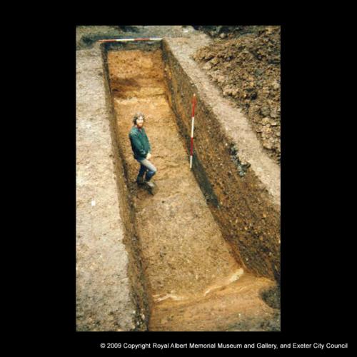 Excavation of a trench through the outer ditch of the Civil War defences
