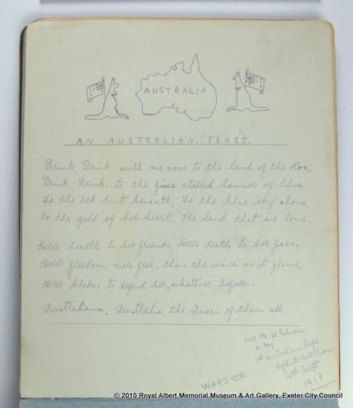 Message from an Australian soldier