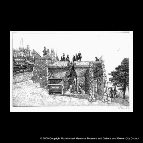 Reconstruction drawing showing the operation of the Catacombs