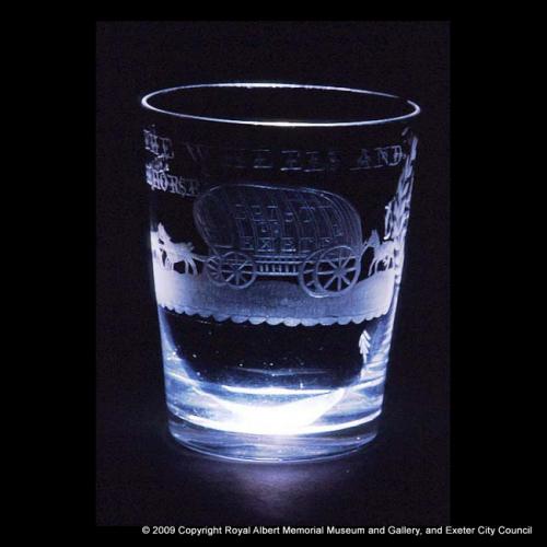 An engraved beaker