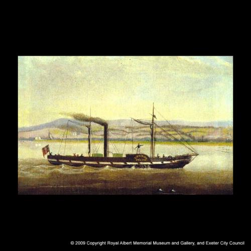 A paddle steamer on the Exe