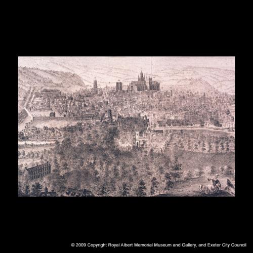 Detail of the  Buck Brothers’ view of Exeter from St Thomas