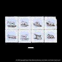 A series of delftware tiles