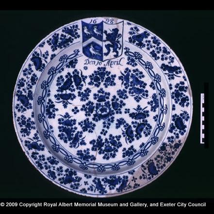 A plate made in Delft in 1698