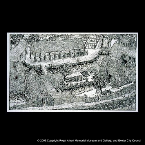 Reconstruction view of Cricklepit Mill in the 1750s