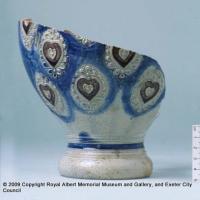 A stoneware jug imported from the Rhineland