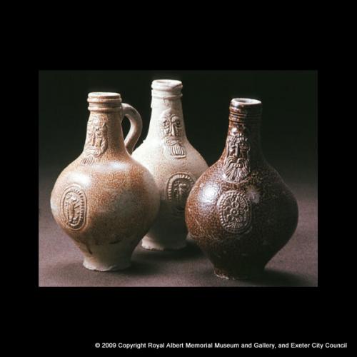 Three stoneware bottles