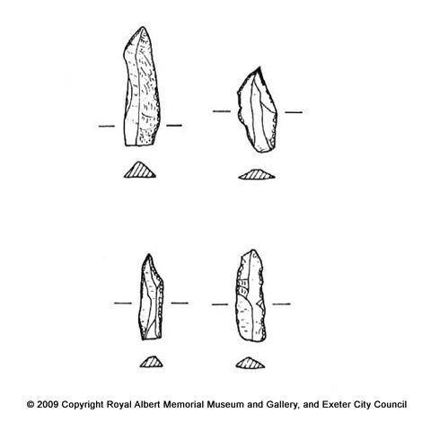 Mesolithic microliths from Retreat Field, Topsham
