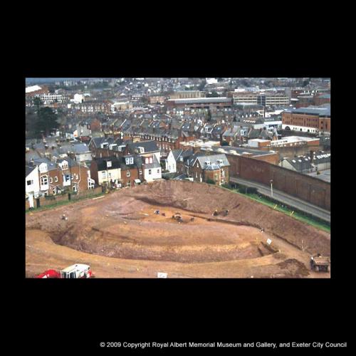 Aerial view of the excavation at Danes Castle