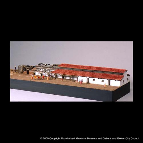 Model of a barrack block within the Exeter fortress c AD 55–75