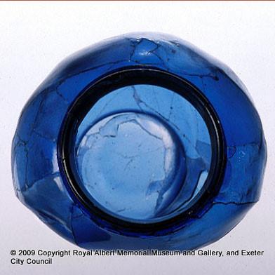 A blue glass jar from a soldier’s burial