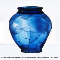A blue glass jar from a soldier’s burial