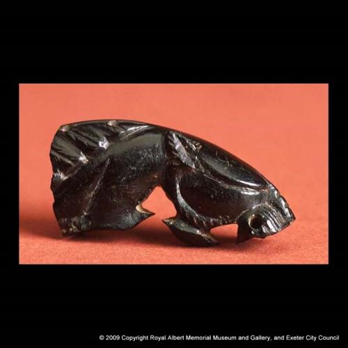 Carving of an animal in jet
