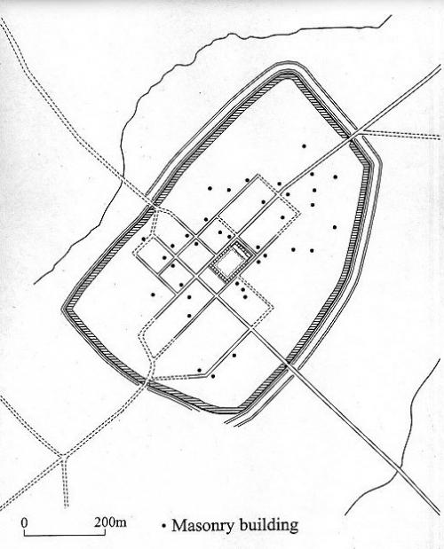 Plan of the Roman town c AD 150–400