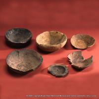 Wooden bowls and a plate