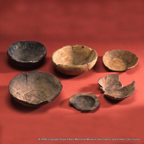 Wooden bowls and a plate