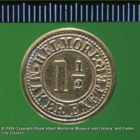 A 1½d check from Glade’s Black Dog Inn (reverse)