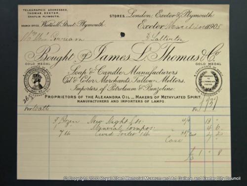 Invoice from James L Thomas and Co