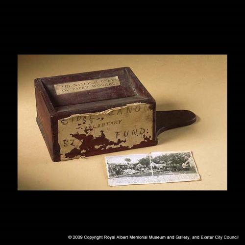 Strike–fund box from the Stoke Canon papermakers’ strike