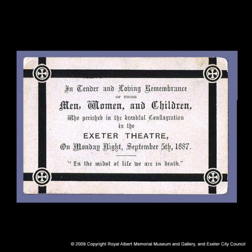 Theatre Royal fire condolence card