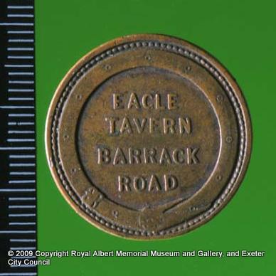 A 3d check from the Eagle Tavern, Barrack Road (obverse)