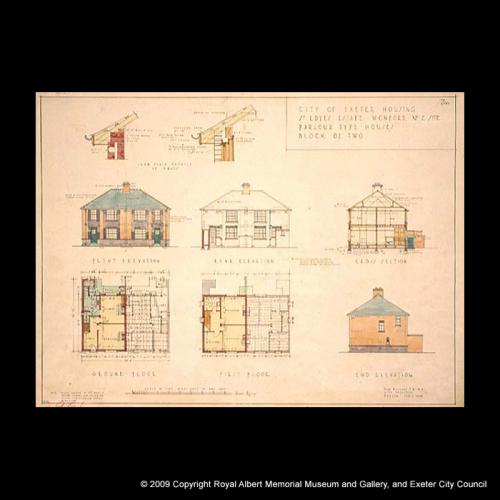 Plans for  houses in the St Loye’s Estate, Wonford