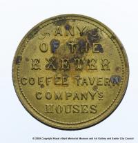 Exeter Coffee Tavern token (reverse)