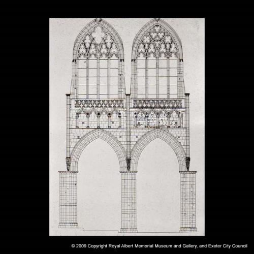 Elevation drawing of Exeter Cathedral choir