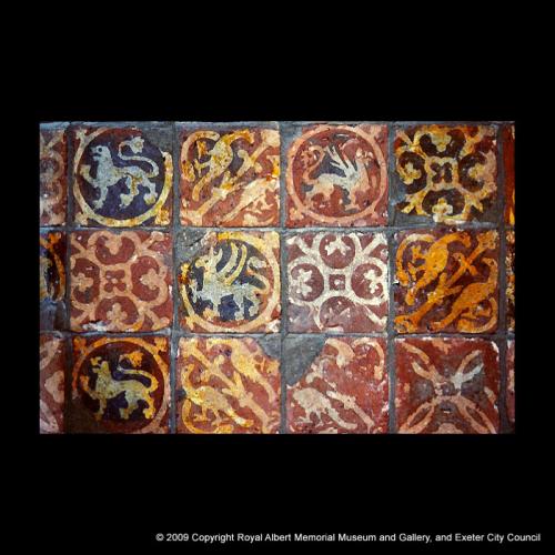 Medieval floor tiles in Exeter Cathedral