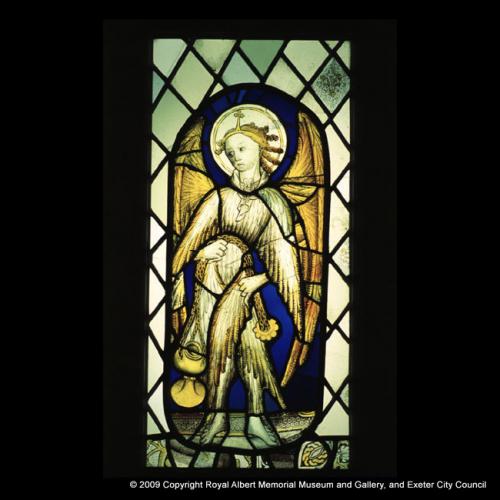 Glass panel of an angel by the Exeter Cathedral Master