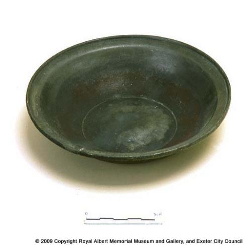 A pewter dish