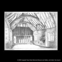 A view of the guest hall at St Nicholas Priory around 1900