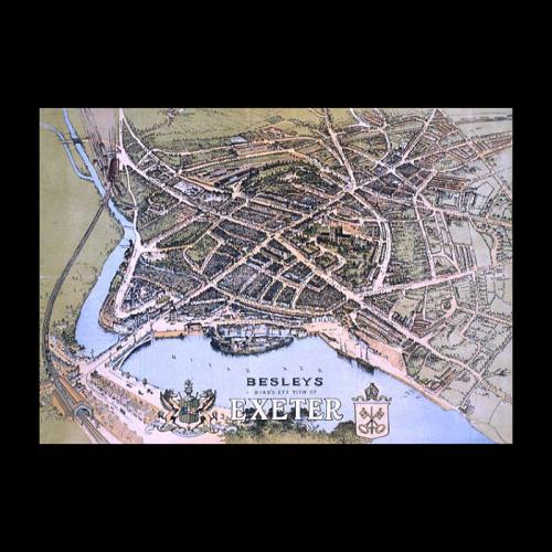 Besley’s bird’s–eye view of central Exeter, c1910