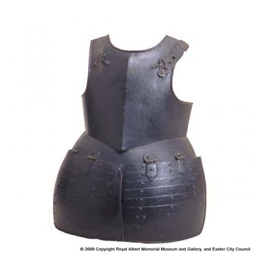 A breastplate with attached tassets