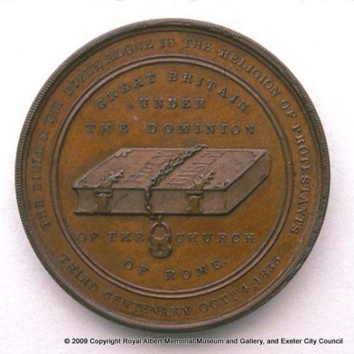 Miles Coverdale medal (reverse)